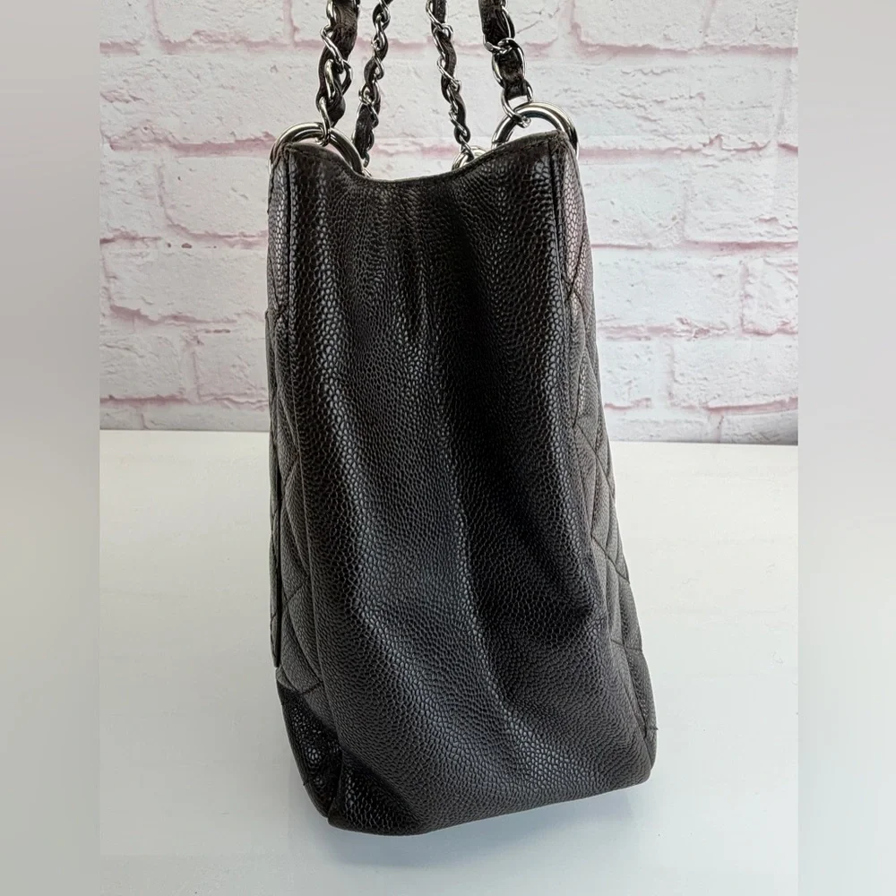 Chanel Caviar Grand Shopper Tote GST Brown Silver - Picture 5 of 14